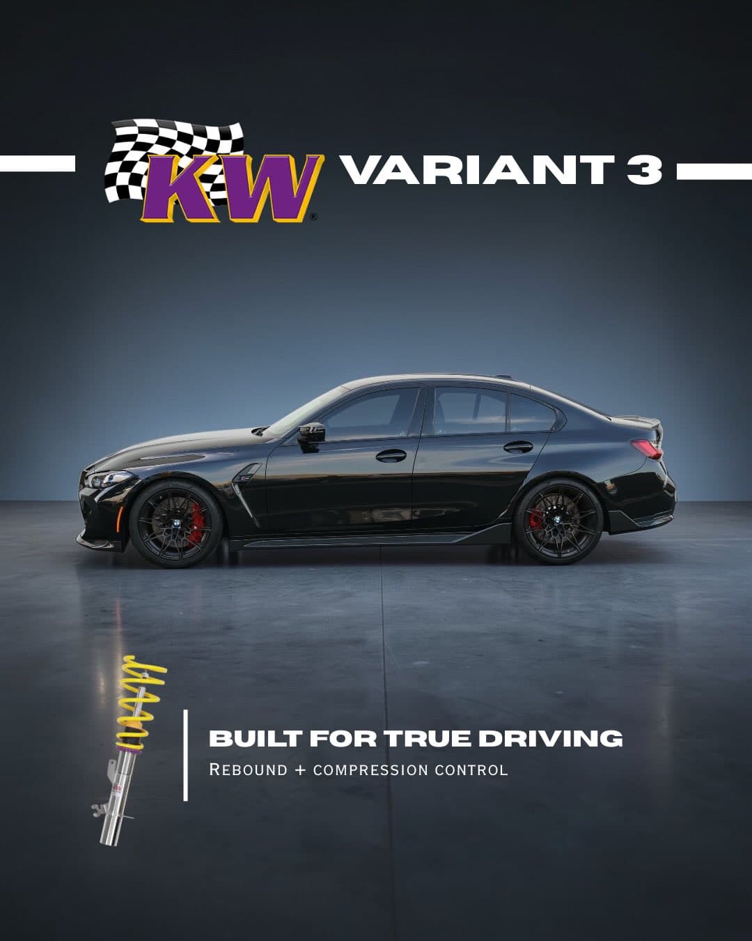 KW Variant 3, 4, 5 - three levels of suspension tuning