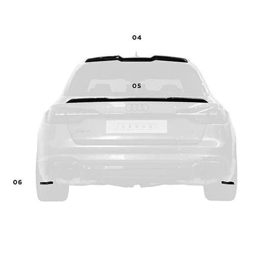 Urban Visual Carbon Fibre Upper Rear Lip Spoiler for Audi RS4 B9/B9.5