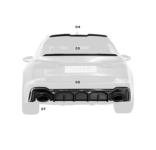 Urban upper rear lip spoiler for Audi C8 RS6 / RS7 - Visual Carbon Fibre