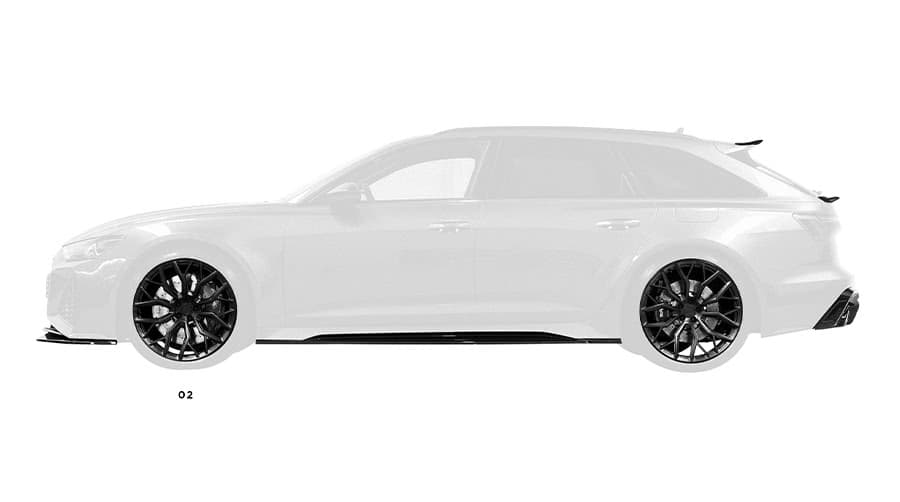 Audi C8 RS6 / RS7 Visual Carbon Fibre Lower Side Sills with URBAN Emblem