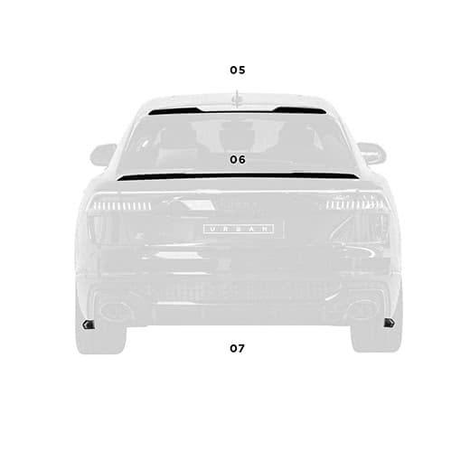 Нижній задній lip-спойлер Urban для Audi RSQ8 Facelift / Pre-Facelift - Satin