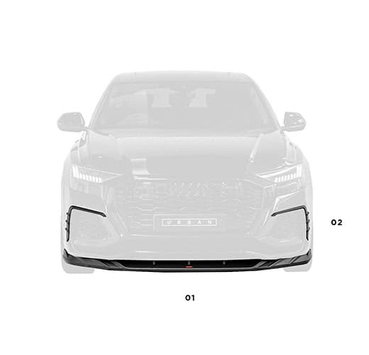 Audi RSQ8 Facelift Visual Carbon Fibre Front Bumper Splitter - OEM Weave Orientation