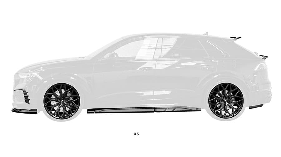 Карбоновий комплект бокових порогів Satin для Audi RSQ8 Facelift