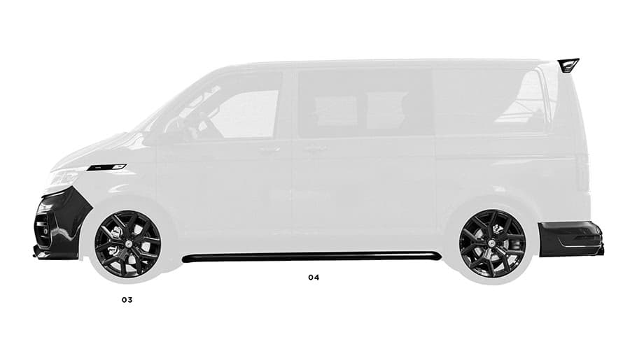 Urban Black Roof Rail Kit for Volkswagen Transporter T6.1 SWB