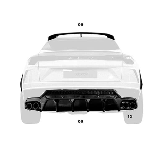 Urban Visual Carbon Fibre Rear Diffuser Assembly for Lamborghini Urus
