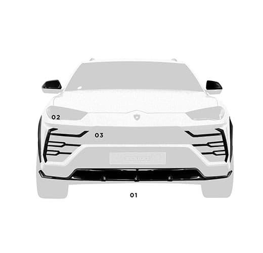 Нижня накладка переднього бампера Urban Visual Carbon Fibre для Lamborghini Urus