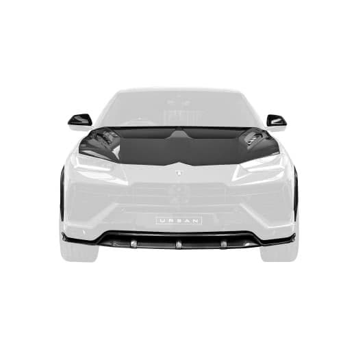 Urban 2-Piece Visual Carbon Fibre Lower Front Bumper Apron for Lamborghini Urus S with OEM Splitter