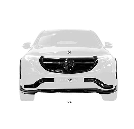 Mercedes-Benz EQC Visual Carbon Fibre Front Splitter - Image 1