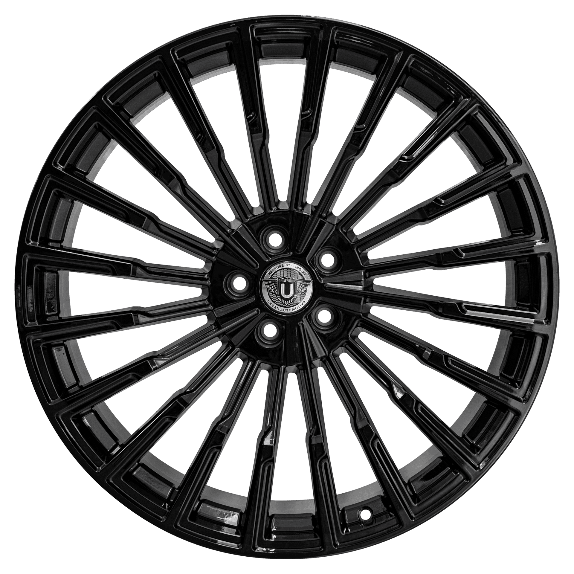 Литий диск Urban UC7 22" Gloss Black & Polished Face для Mercedes-Benz EQC - передня вісь - ET17 - Image 1