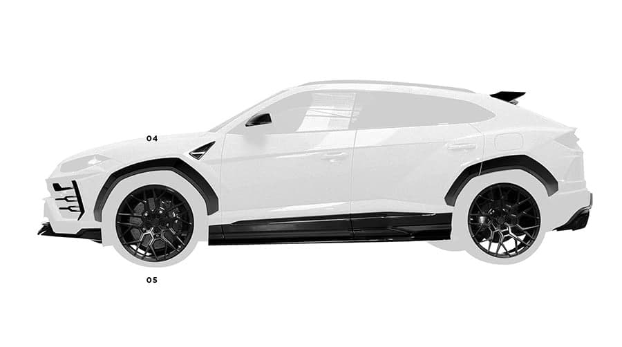 Карбонові нижні пороги Urban для Lamborghini Urus / S / Performante - Image 1
